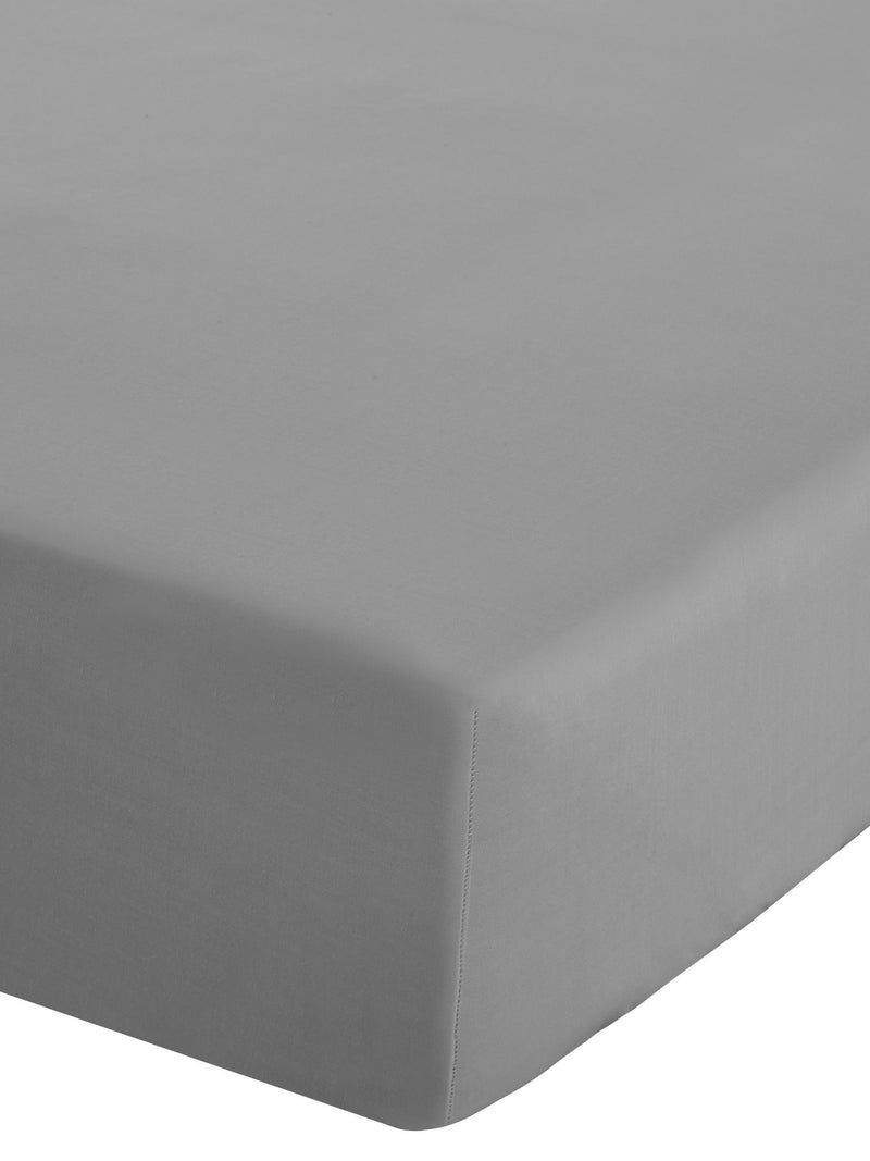 Catherine Lansfield Grey Easy Care Percale Fitted Sheet - British product