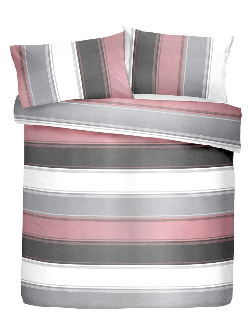 Fusion Pink Betley single duvet cover and pillowcase set - British product