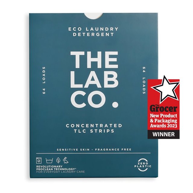 The Lab Co. Laundry Detergent Sheets Non Bio Fragrance Free 64 Loads 64 per pack GOODS M&S