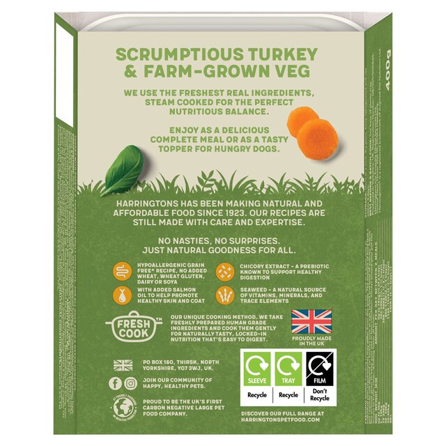 Harringtons Grain Free Turkey & Potato with Vegetables 400g - McGrocer