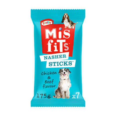 Misfits dog treats with chicken and beef 170g, imported from the UK
