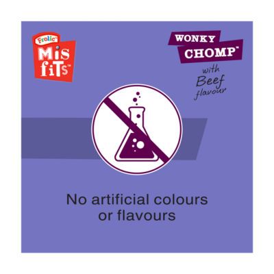 Misfits Wonky Chomp beef dog chews 170g, imported from the UK