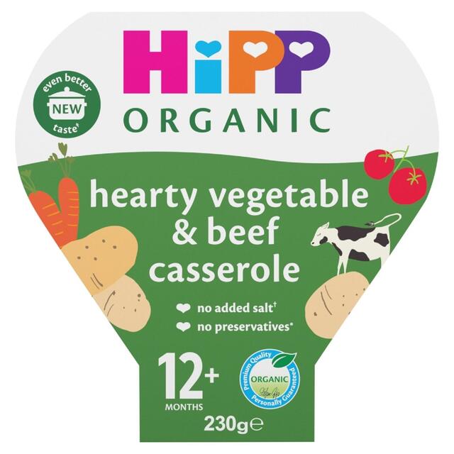 HiPP Organic Hearty Vegetable & Beef Casserole Toddler Tray Meal 12+ Months 230g - McGrocer