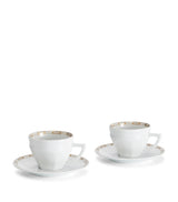 Baccarat Set of 2 Talleyrand Porcelain Tea Cups and Saucers 220ml