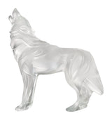 Lalique Crystal Howling Wolf Sculpture