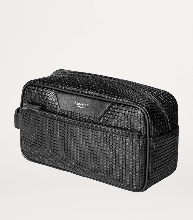 Serapian Coated Canvas-Leather Wash Bag