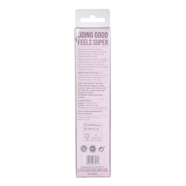 Studio London fan makeup brush with recycled plastic handle - British product