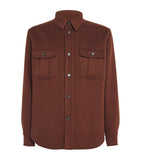 Lightweight Cotton Satin Hooded Overshirt with Detachable Hood