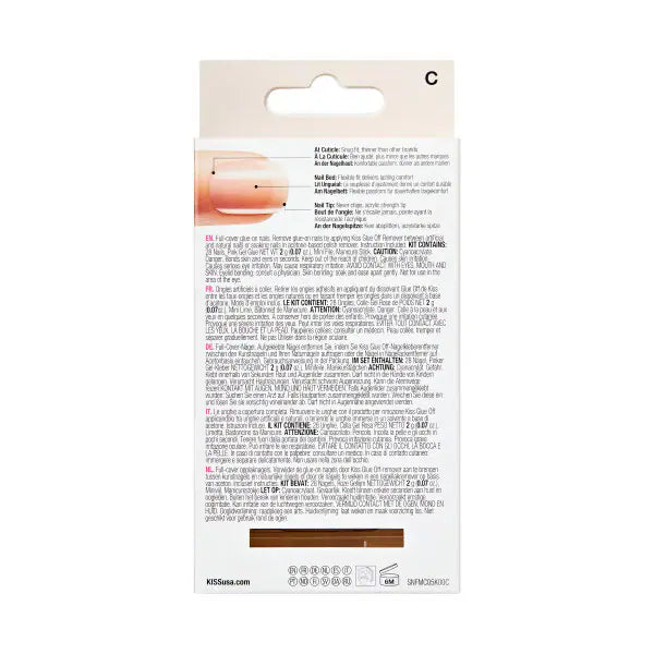 DNR Kiss Salon nude acrylic fake nails 28 piece oval - British product