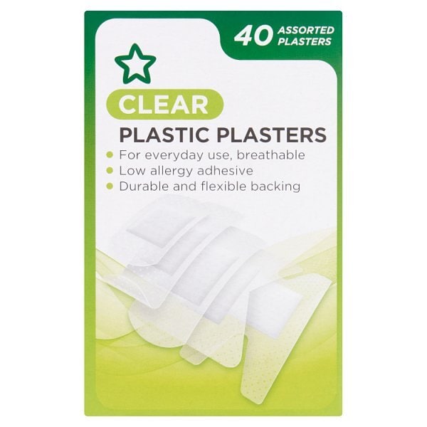 Superdrug Clear Plastic Plasters X 40 GOODS Superdrug