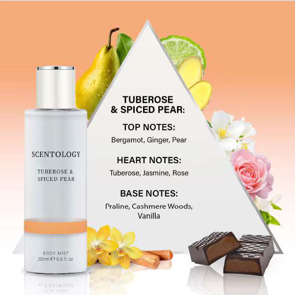 DNR Scentology body mist tuberose pear 200ml - British product