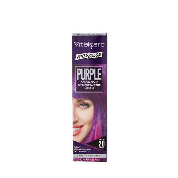 Vitalcare Vivid Color Semi-Permanent Hair Dye Purple 100ml GOODS Superdrug