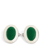 Deakin & Francis Sterling Silver Oval Chain Cufflinks