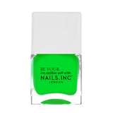 Nails.INC Nail The Neon Golden Square Neon Green Nail Polish