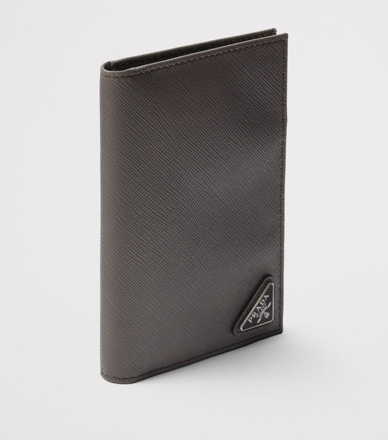 Prada Saffiano Leather Logo Passport Holder, imported from the UK