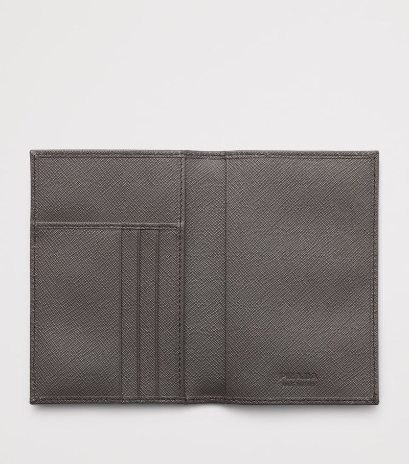Prada Saffiano Leather Logo Passport Holder, imported from the UK