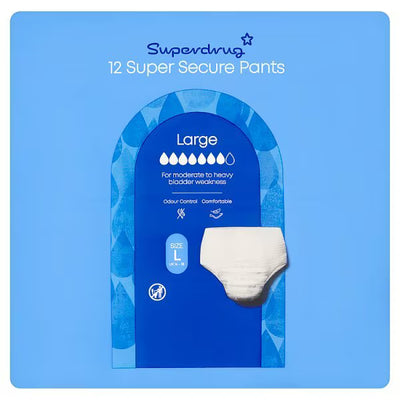 Superdrug Super Incontinence Pants Large 12 Pack