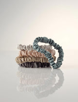 M&S 5pk Mulberry Silk Slim Scrunchies Hair Bands