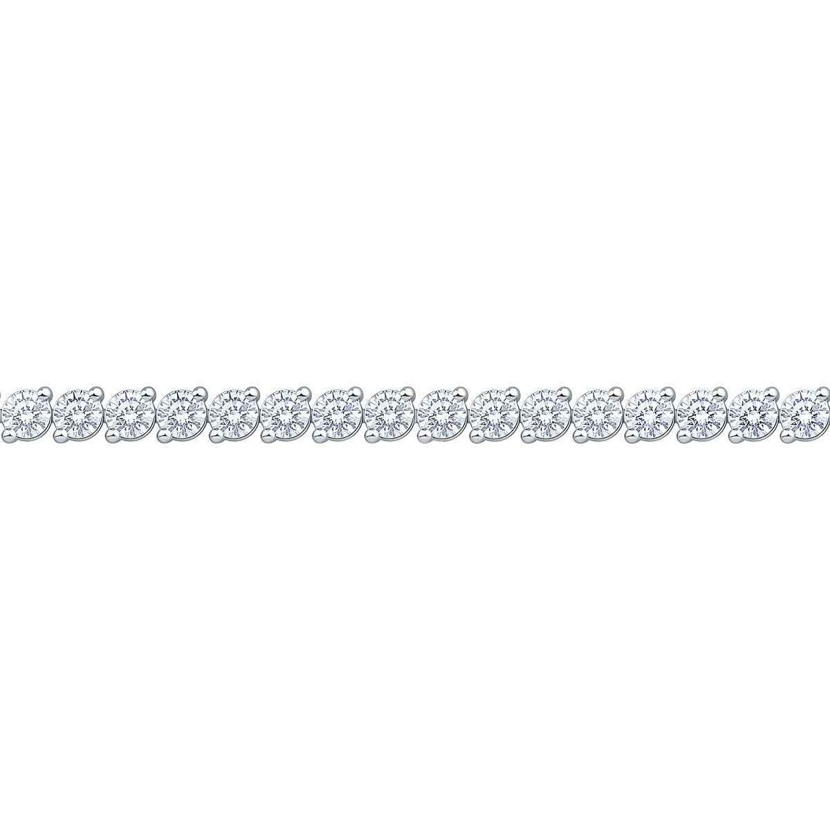 6.00ctw Round Brilliant Cut Diamond Tennis Bracelet, 18ct White Gold - McGrocer