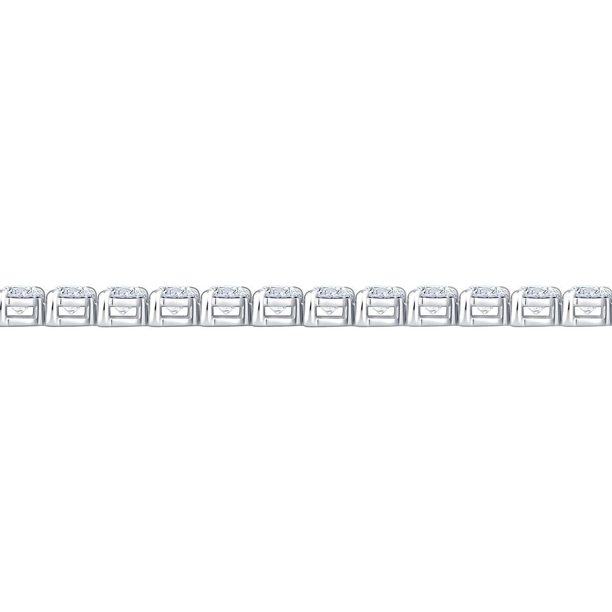 6.00ctw Round Brilliant Cut Diamond Tennis Bracelet, 18ct White Gold - McGrocer