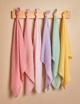 JoJo Maman Bébé Pure Cotton Pastel Baby Muslin Squares 6 Pack