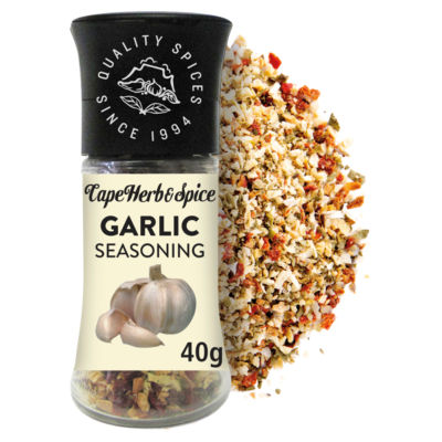 Cape Herb & Spice Garlic Addict Seasoning Grinder 40g - British product
