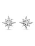 Sterling Silver Cubic Zirconia Star Stud Earrings