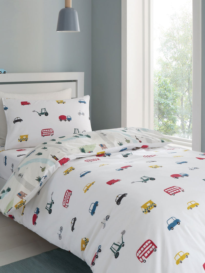 Bianca white cotton transport duvet cover set - British product
