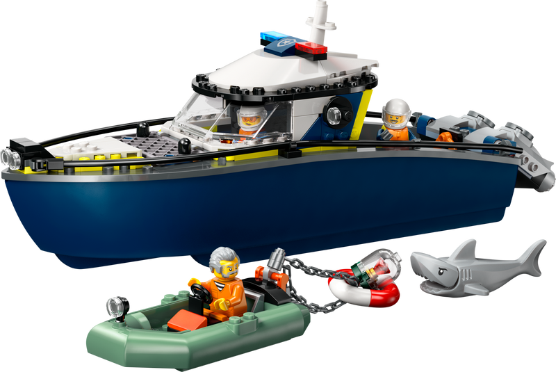 LEGO Police Boat Chase building set 264 pieces, imported from the UK