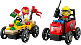 LEGO City Pizza vs Fire Truck Race Car Pack 70 Pieces, imported from the UK