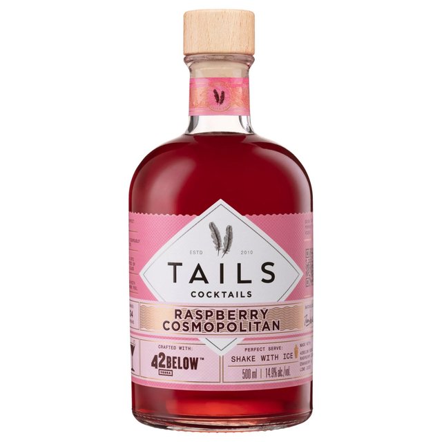 Tails Cocktails Raspberry Cosmopolitan Premixed Vodka Cocktail 500ml GOODS M&S