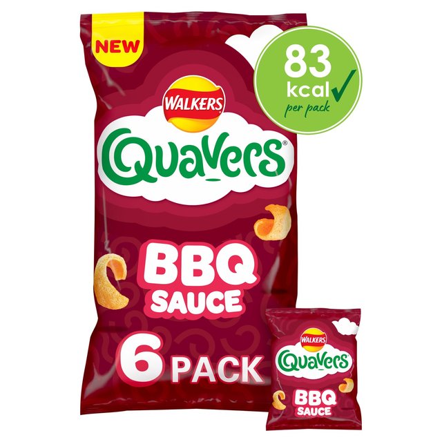 Walkers Quavers BBQ Sauce Multipack Snacks Crisps 6 per pack GOODS M&S