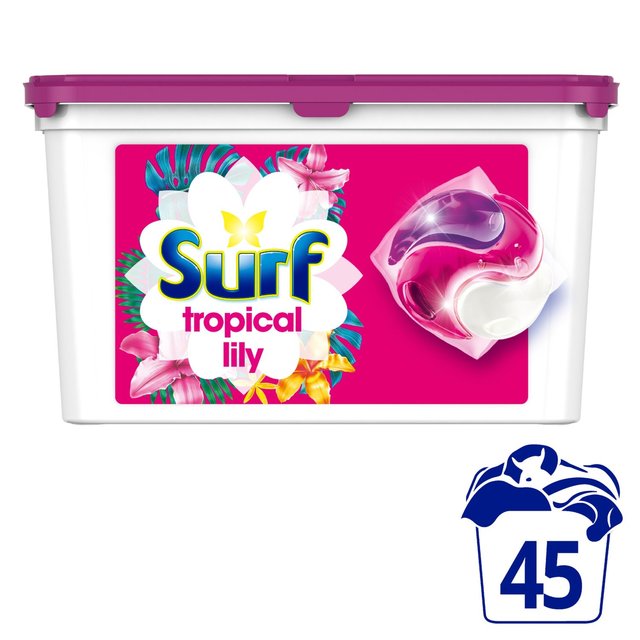 Surf Tropical Lily 3 in 1 Washing Liquid Capsules 45 Wash 45 per pack GOODS M&S