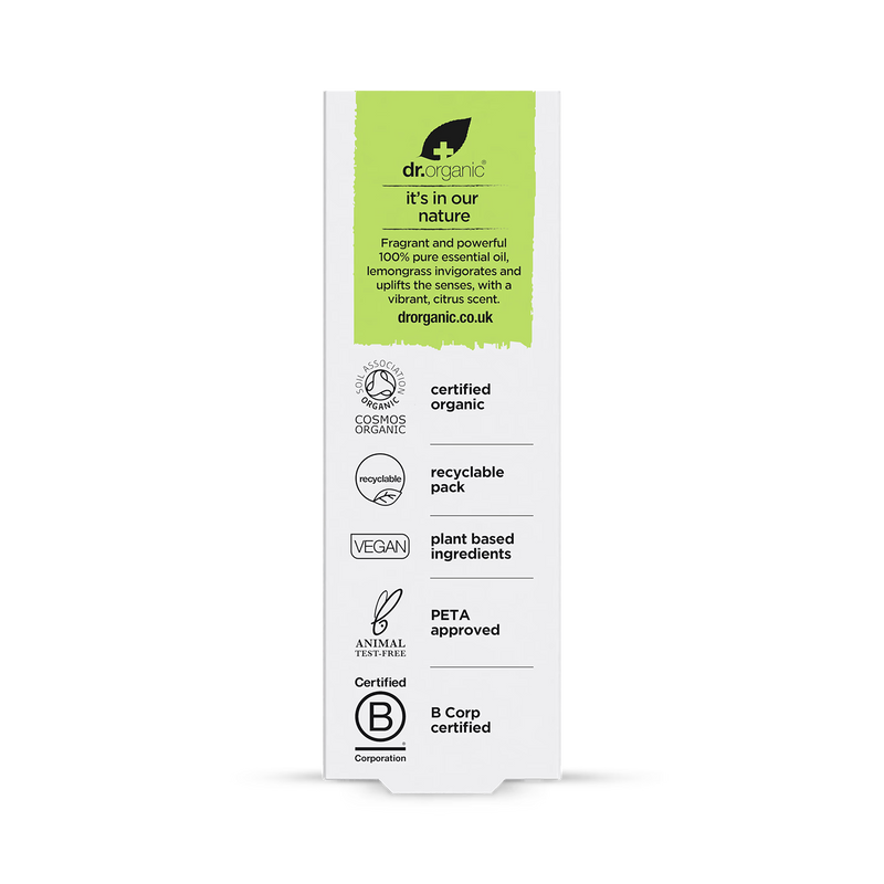 Dr Organic Lemongrass Pure Essential Oil 10ml - British product