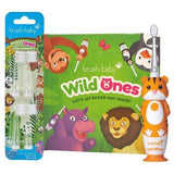 Brush Baby WildOnes Tiger Kids Electric Toothbrush Gift Set 6 Replacement Heads