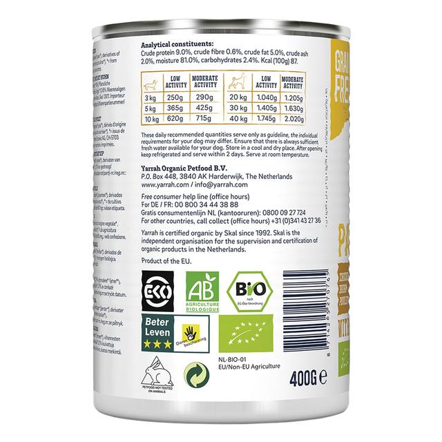 Yarrah Organic Grain-Free Chicken Pate for Dogs 400g GOODS M&S