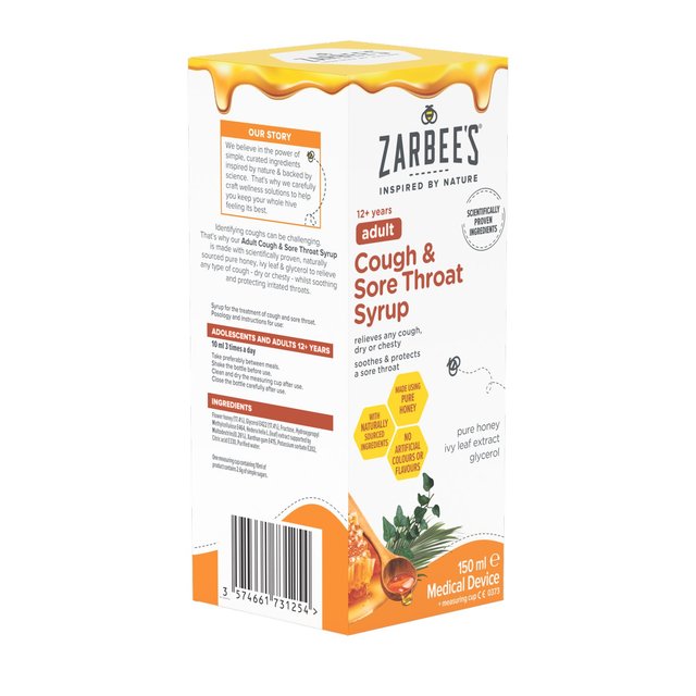 Zarbee's Adult Cough & Sore Throat Syrup 150ml GOODS M&S