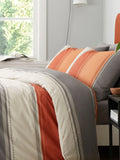 Fusion Orange Betley duvet cover and pillowcase set - Single - British product