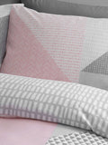 Catherine Lansfield Pink Larsson Geo duvet cover set - British product