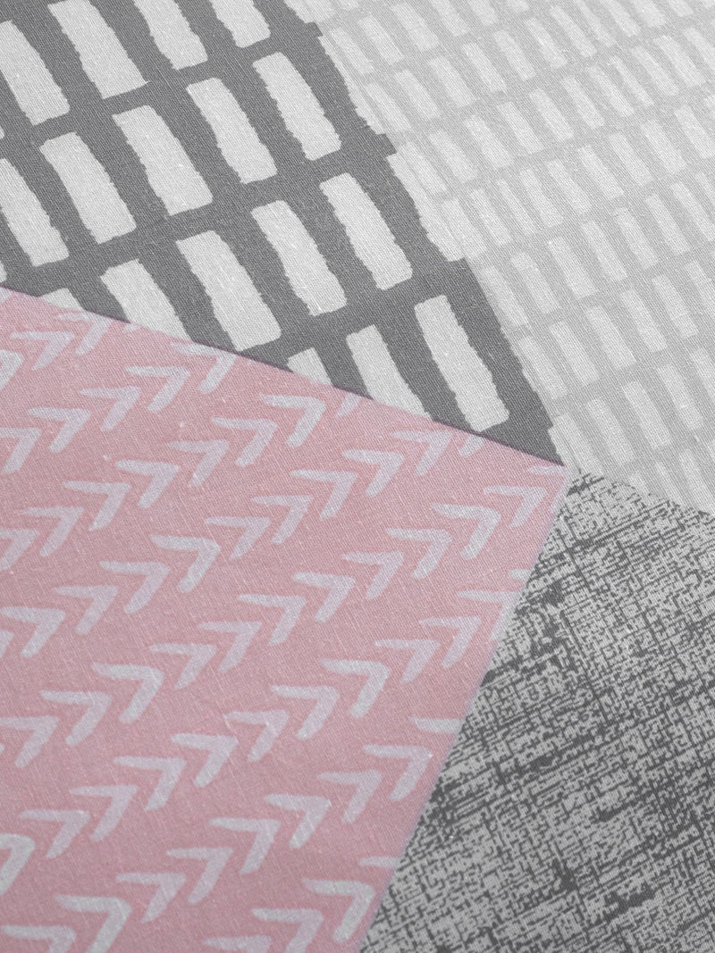Catherine Lansfield Pink Larsson Geo duvet cover set - British product