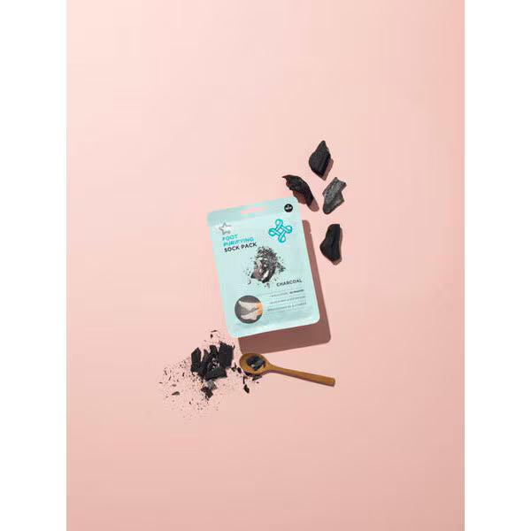 Superdrug Charcoal Nourishing Foot Mask Socks Blueberry 1 Pair (British brand)