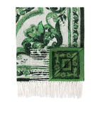 Dolce&Gabbana Casa Cashmere Verde Maiolica Fringe Throw (140cm x 180cm)