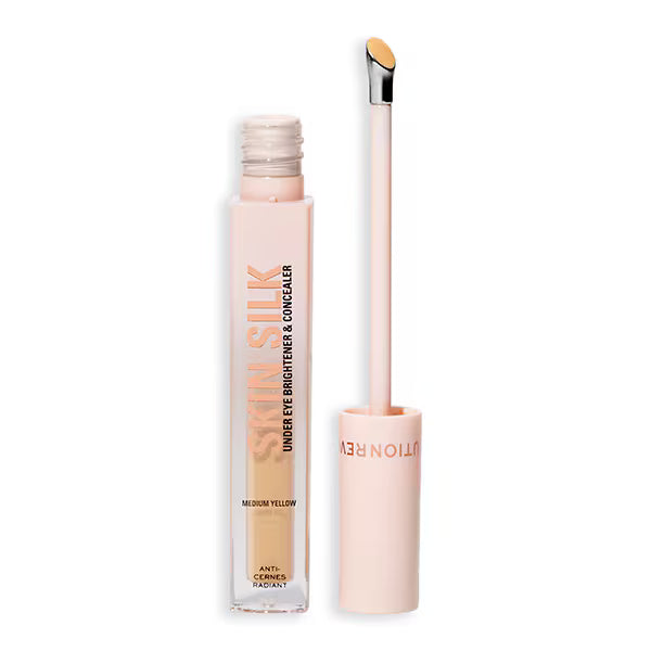 Revolution Skin Silk Brightener Concealer Medium Yellow, imported from the UK