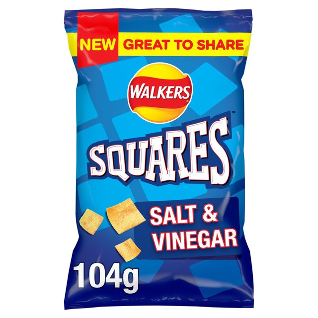 Walkers Squares Salt & Vinegar Sharing Snacks Crisps 104g GOODS M&S