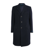 Regular Fit Virgin Wool Overcoat with Notched Lapels