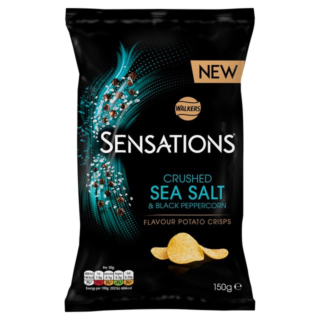 Walkers Sensations Crushed Salt & Black Peppercorn Sharing Crisps 150g GOODS M&S