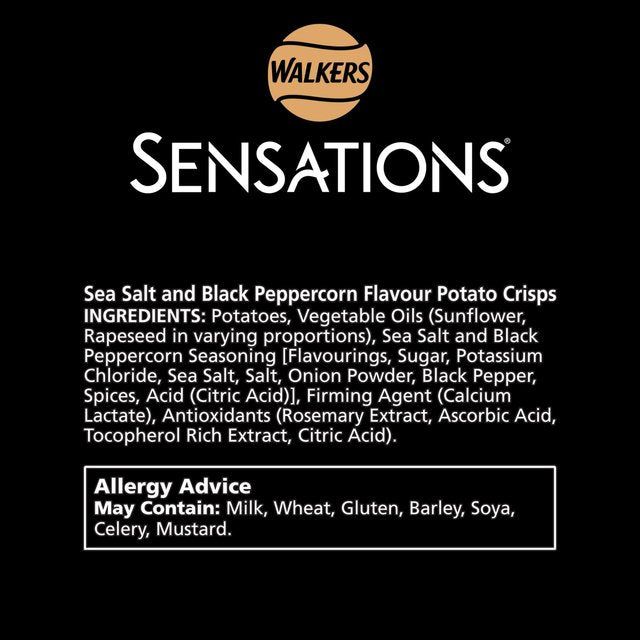 Walkers Sensations Crushed Salt & Black Peppercorn Sharing Crisps 150g GOODS M&S