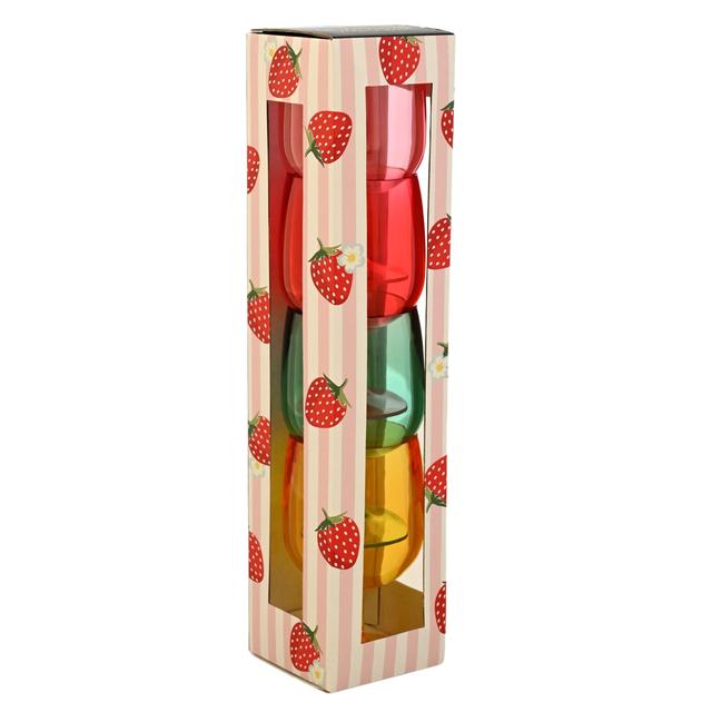 Summerhouse Strawberries & Cream Plastic Stacking Wine Glass Set of 4 4 per pack GOODS M&S