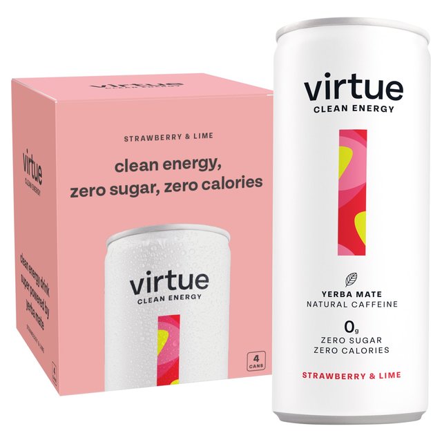Virtue Clean Energy Strawberry & Lime 4x250ml 4 x 250ml GOODS M&S