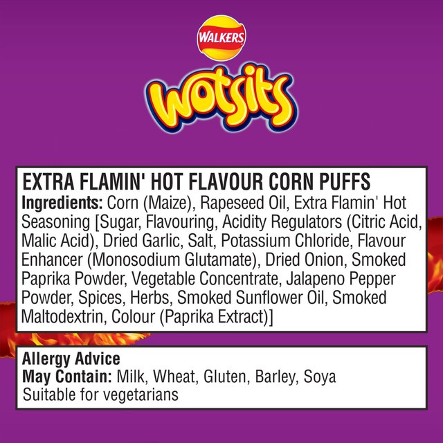 Walkers Wotsits Crunchy Extra Flamin' Hot Sharing Bag Snacks 130g GOODS M&S